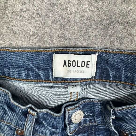 AGOLDE DENIM Toni Slim Ankle Jeans Stratosphere A133F 3002 Distressed Sz 24 - Picture 7 of 12